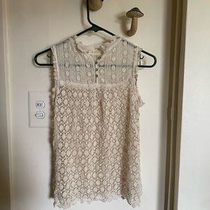 Lilis Closet Anthropology lace, embroidery crochet top